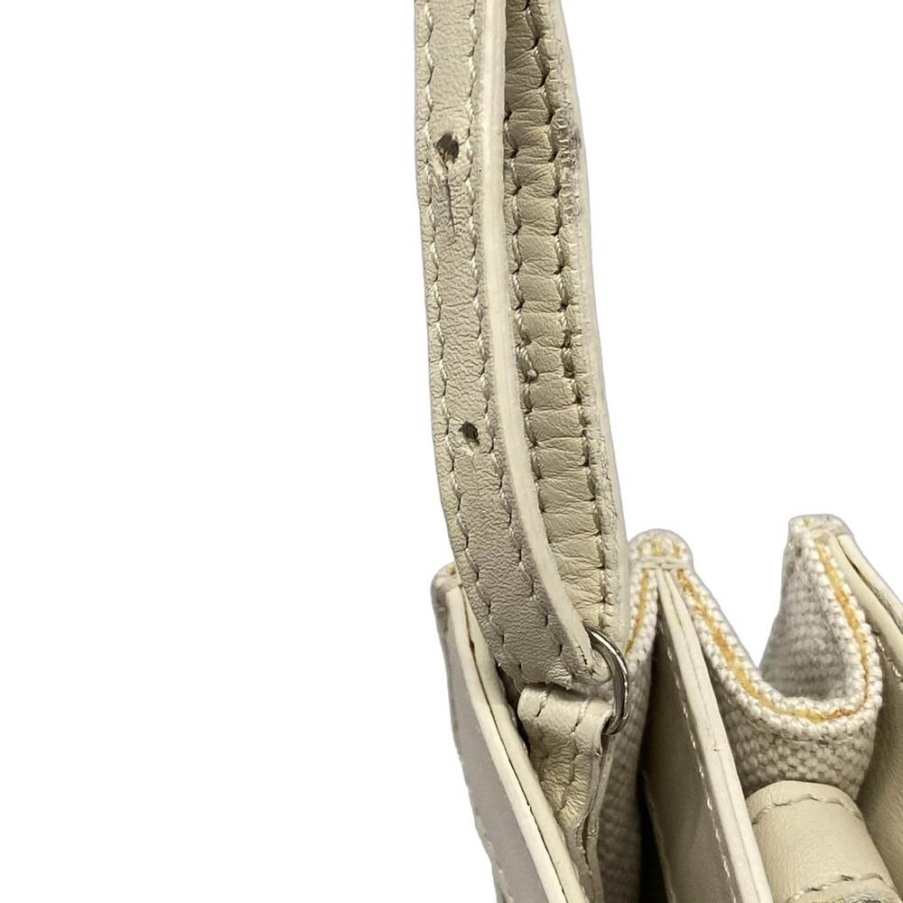 Balenciaga Navy Pochette Shoulder Bag 339937 Yellow Cream Canvas Leather - Picture 10 of 15